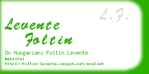 levente foltin business card